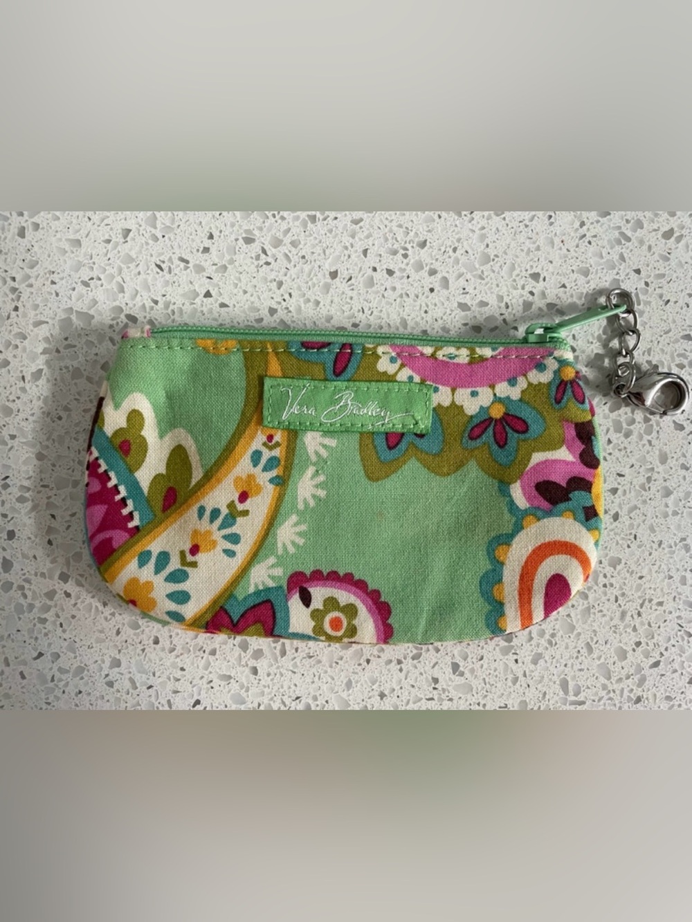 Vera Bradley Mint Floral Zip Cosmetic Bag